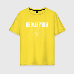 Футболка оверсайз женская Солнечная система на сетке, цвет: желтый