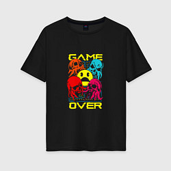 Женская футболка оверсайз Game over inscription