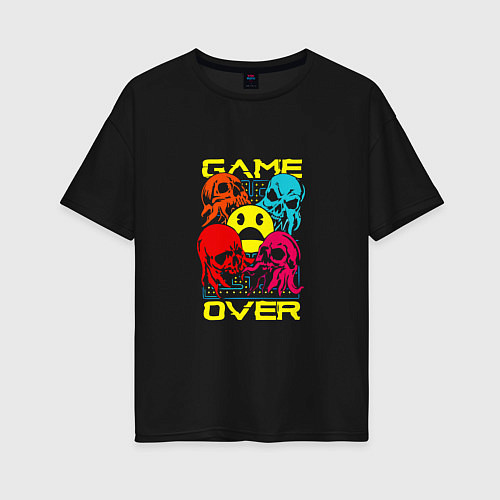 Женская футболка оверсайз Game over inscription / Черный – фото 1