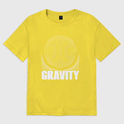 Футболка оверсайз женская Gravity надпись и шар, цвет: желтый