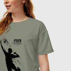 Футболка оверсайз женская FIVB - международная федерация волейбола, цвет: авокадо — фото 2
