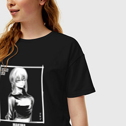 Футболка оверсайз женская Человек бензопила Макима, цвет: черный — фото 2