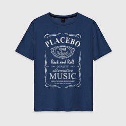 Футболка оверсайз женская Placebo в стиле Jack Daniels, цвет: тёмно-синий