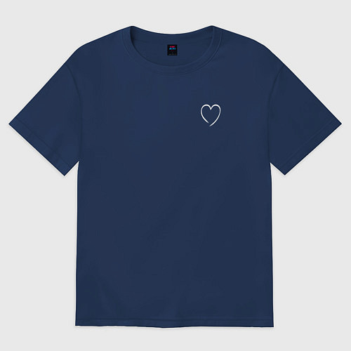 Женская футболка оверсайз Minimal love / Тёмно-синий – фото 1