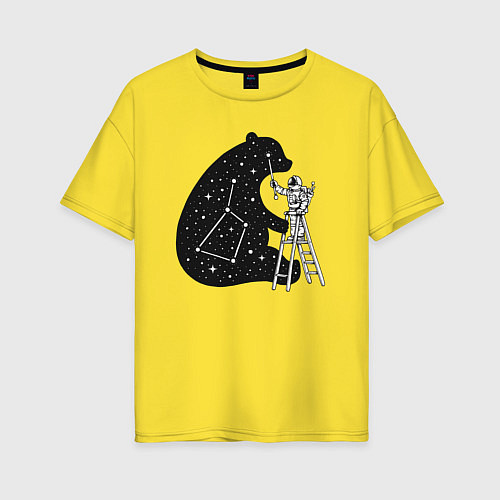 Женская футболка оверсайз Космонавт и малая медведица / Желтый – фото 1