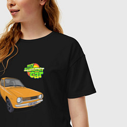 Футболка оверсайз женская My summer car yellow, цвет: черный — фото 2