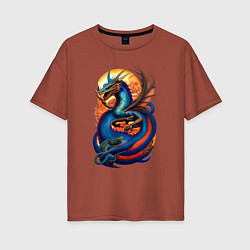 Женская футболка оверсайз Japanese dragon - irezumi