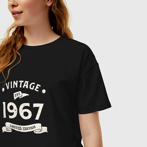 Женская футболка оверсайз Винтаж 1967, ограниченный выпуск / Черный – фото 3