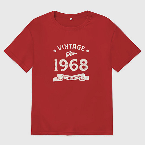 Женская футболка оверсайз Винтаж 1968, ограниченный выпуск / Красный – фото 1