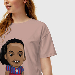 Футболка оверсайз женская Ronaldinho Barcelona, цвет: пыльно-розовый — фото 2
