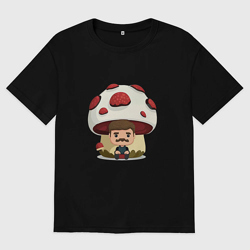 Женская футболка оверсайз Мультяшный Джоел Last of Us / Черный – фото 1