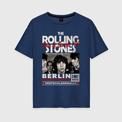 Футболка оверсайз женская The Rolling Stones rock, цвет: тёмно-синий
