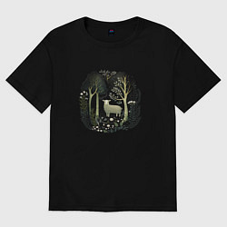 Женская футболка оверсайз Овечка в лесу
