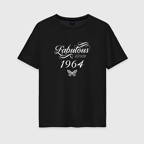 Женская футболка оверсайз Fabulous since 1964 / Черный – фото 1
