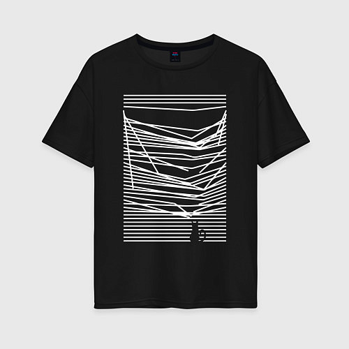 Женская футболка оверсайз Joy Division кот / Черный – фото 1