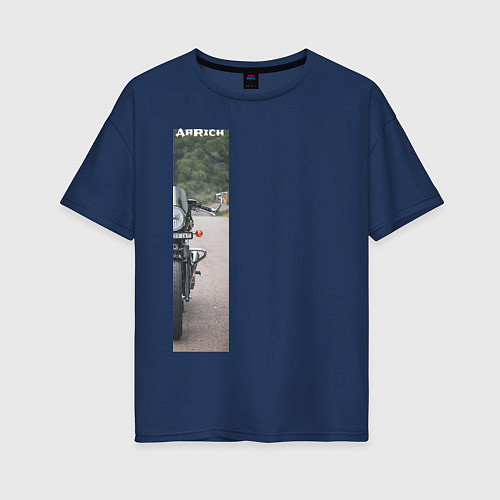 Женская футболка оверсайз Moto Arrich / Тёмно-синий – фото 1