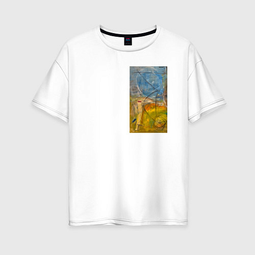 Женская футболка оверсайз Фуенте скай / Белый – фото 1