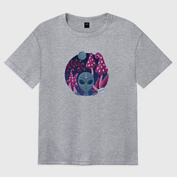 Футболка оверсайз женская Инопланетянин говорит Hello, цвет: меланж