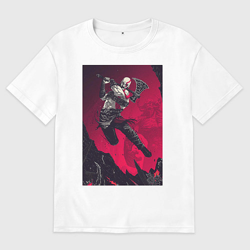 Женская футболка оверсайз Игра god of war / Белый – фото 1