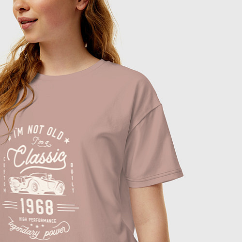 Женская футболка оверсайз Я классический 1968 / Пыльно-розовый – фото 3