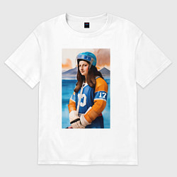 Женская футболка оверсайз Мона Лиза - крайний нападающий