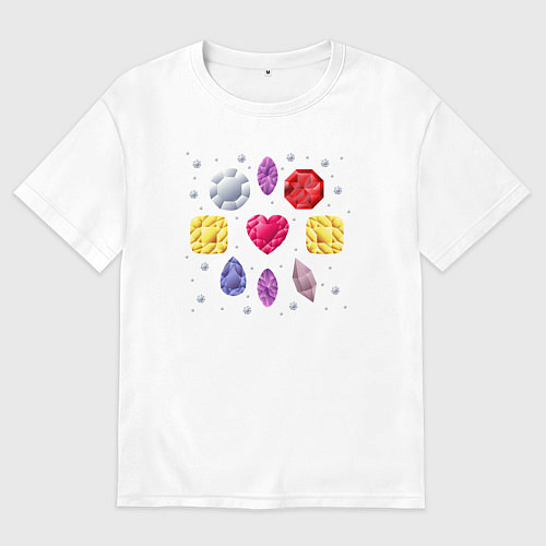 Женская футболка оверсайз Россыпь минералов / Белый – фото 1