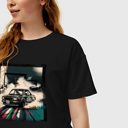 Футболка оверсайз женская JDM дрифт, цвет: черный — фото 2