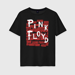 Женская футболка оверсайз Рок музыка pink floyd стена