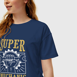 Футболка оверсайз женская Super mechanic, цвет: тёмно-синий — фото 2