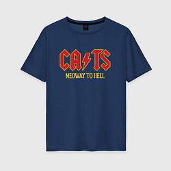 Женская футболка оверсайз Cats meoway to hell