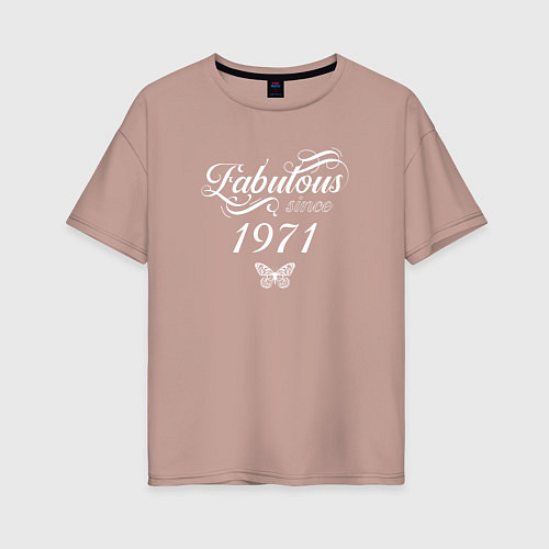 Женская футболка оверсайз Fabulous since 1971 / Пыльно-розовый – фото 1