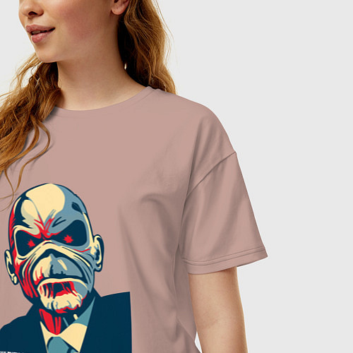 Женская футболка оверсайз They can change metal / Пыльно-розовый – фото 3