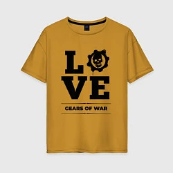 Футболка оверсайз женская Gears of War love classic, цвет: горчичный