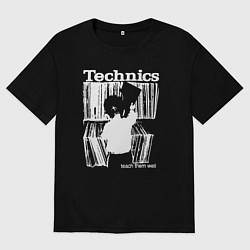 Футболка оверсайз женская Tichnics music, цвет: черный