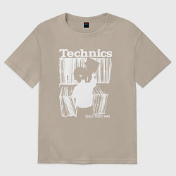 Футболка оверсайз женская Tichnics music, цвет: миндальный