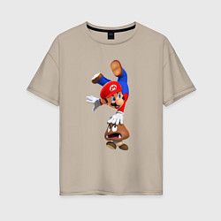 Женская футболка оверсайз Марио на грибе