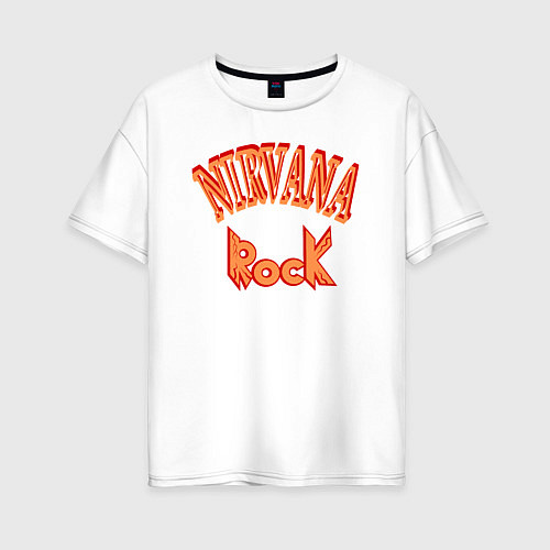 Женская футболка оверсайз Нирвана музыка рок / Белый – фото 1