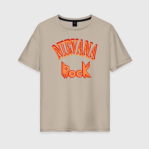 Женская футболка оверсайз Нирвана музыка рок / Миндальный – фото 1