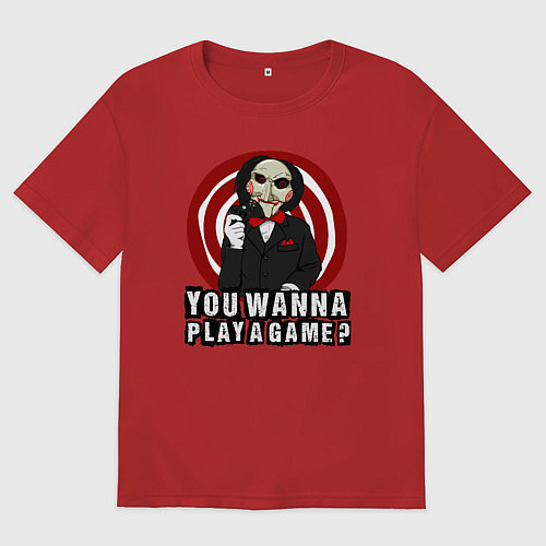 Женская футболка оверсайз You wanna play a game / Красный – фото 1