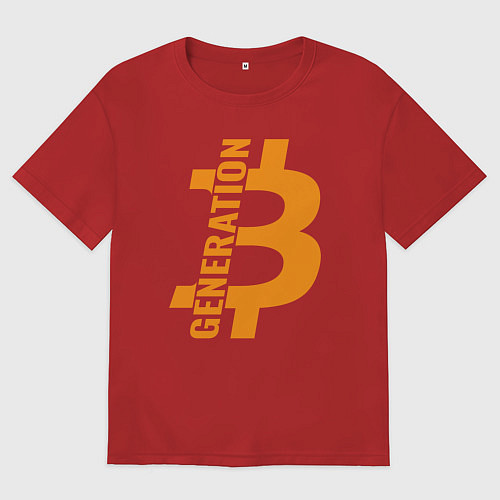 Женская футболка оверсайз Поколение биткоин / Красный – фото 1