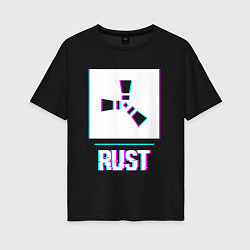 Женская футболка оверсайз Rust в стиле glitch и баги графики