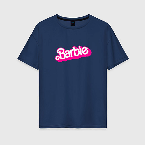 Женская футболка оверсайз Барби Фильм / Тёмно-синий – фото 1