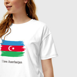 Футболка оверсайз женская I love Azerbaijan, цвет: белый — фото 2