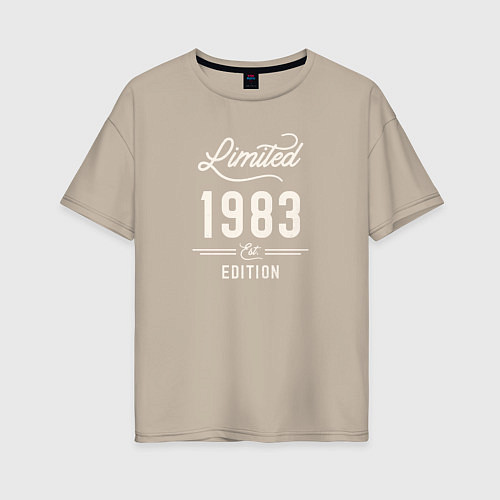 Женская футболка оверсайз 1983 ограниченный выпуск / Миндальный – фото 1