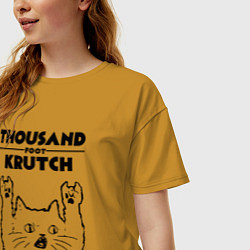 Футболка оверсайз женская Thousand Foot Krutch - rock cat, цвет: горчичный — фото 2