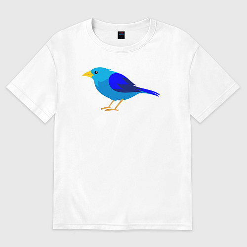 Женская футболка оверсайз Синяя птичка / Белый – фото 1