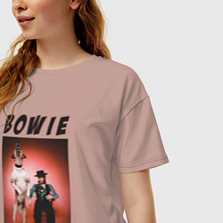 Футболка оверсайз женская David Bowie Diamond Dogs, цвет: пыльно-розовый — фото 2