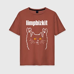 Футболка оверсайз женская Limp Bizkit rock cat, цвет: кирпичный