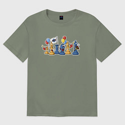 Футболка оверсайз женская Шахматный парад 1 мая, цвет: авокадо