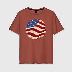 Женская футболка оверсайз Flag USA